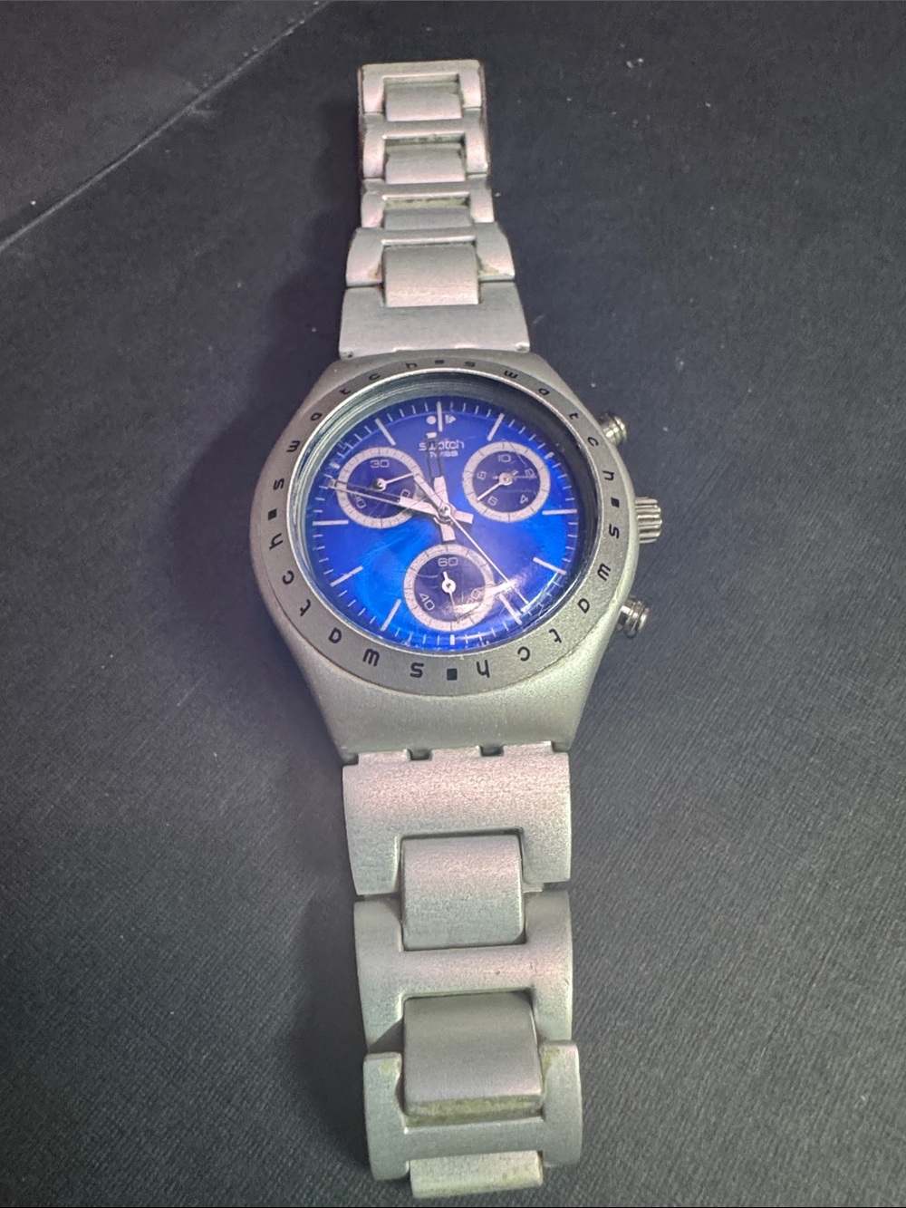 Swatch Watch YMS1003 "HYPNOTIC" Irony Chronograph 1999 Original
